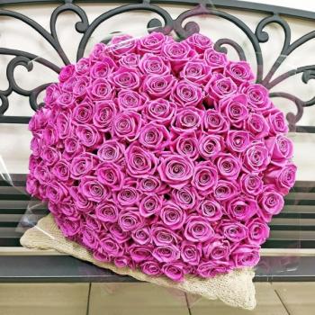Букет Розовые розы Эквадор 101 шт (50 см) код товара  190976rya